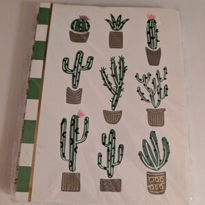 New Cactus Design Notebook with Gold Accents